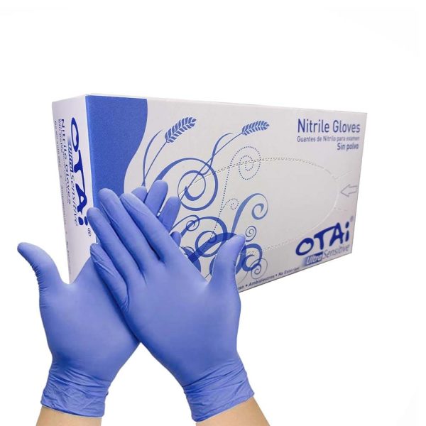 GUANTE NITRILO SENSITIVE COLOR AZUL SIN TALCO TALLA M